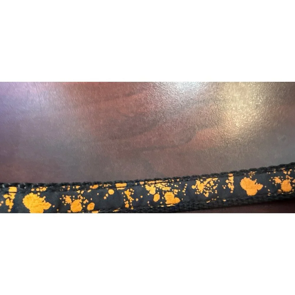 Adjustable Halloween-Themed Black & Orange Cat Collar With Safety Release Pom-Po